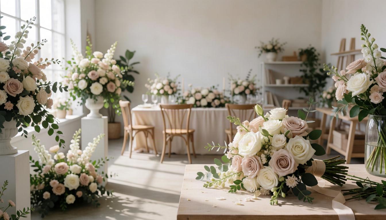 Wedding flowers with a refined floral palette